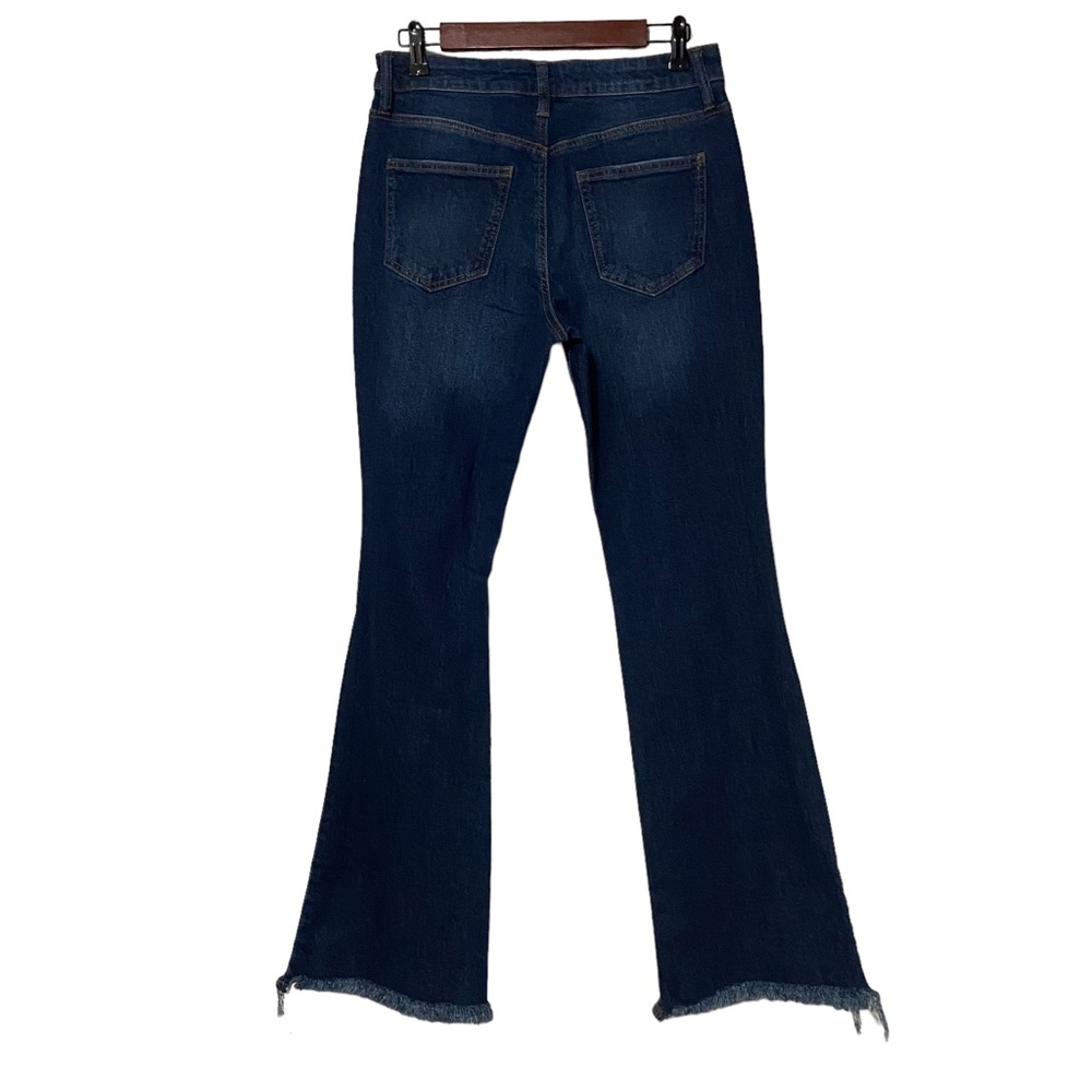 NoBo Hi Waisted Flare Distressed Jeans Blue - Picture 12 of 15
